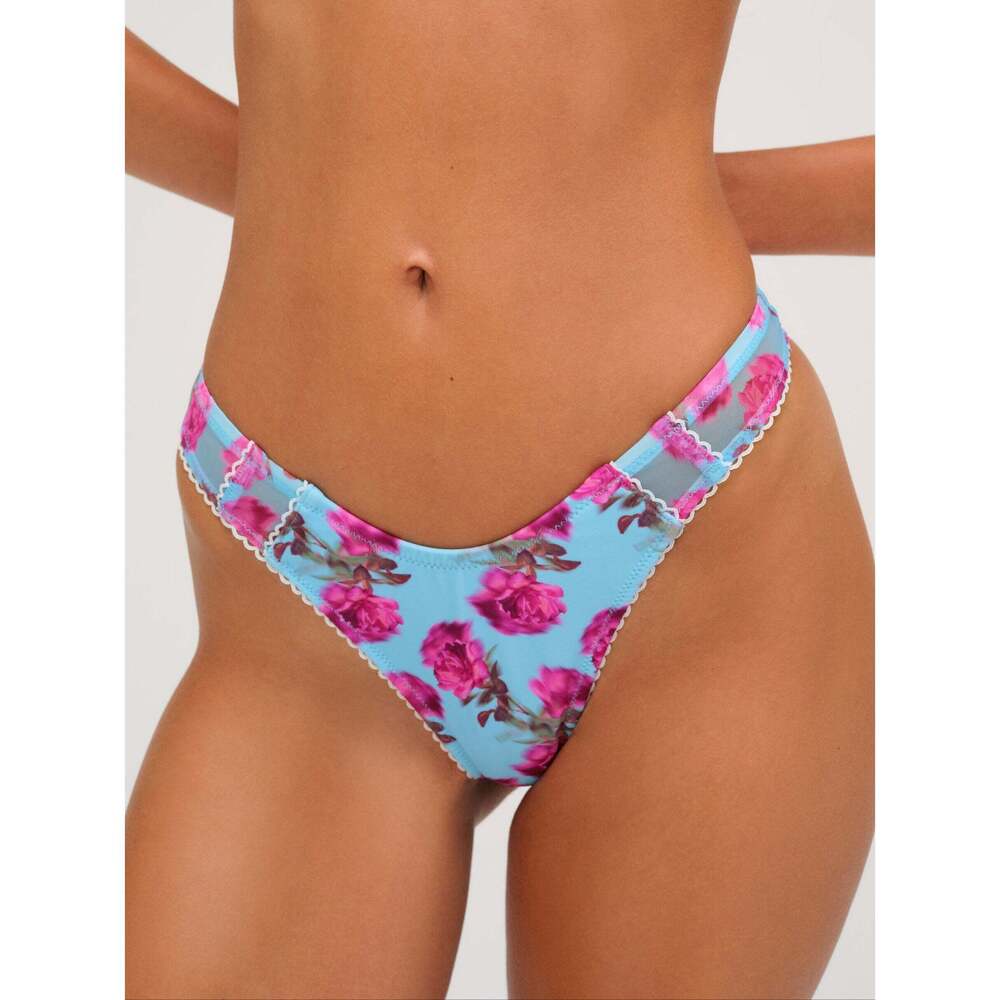 For Love & Lemons Floral Stems Bikini Bottom L / Blue